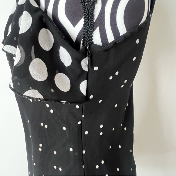 Vintage 90s Y2K Asymmetrical Tiered Polka Dot Baranda Top - Picture 7 of 15